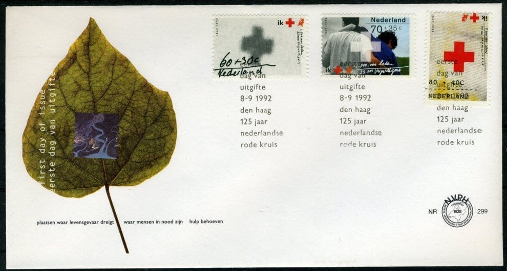 NEDERLAND E299 FDC 1992 - Rode Kruis -1, Verzenden, Na 1940, Gestempeld