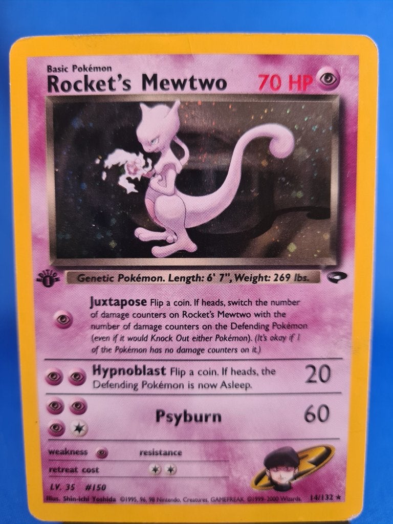 Rocket's Mewtwo 14/132 - Gym Challenge (1st edition), Verzenden, Gebruikt