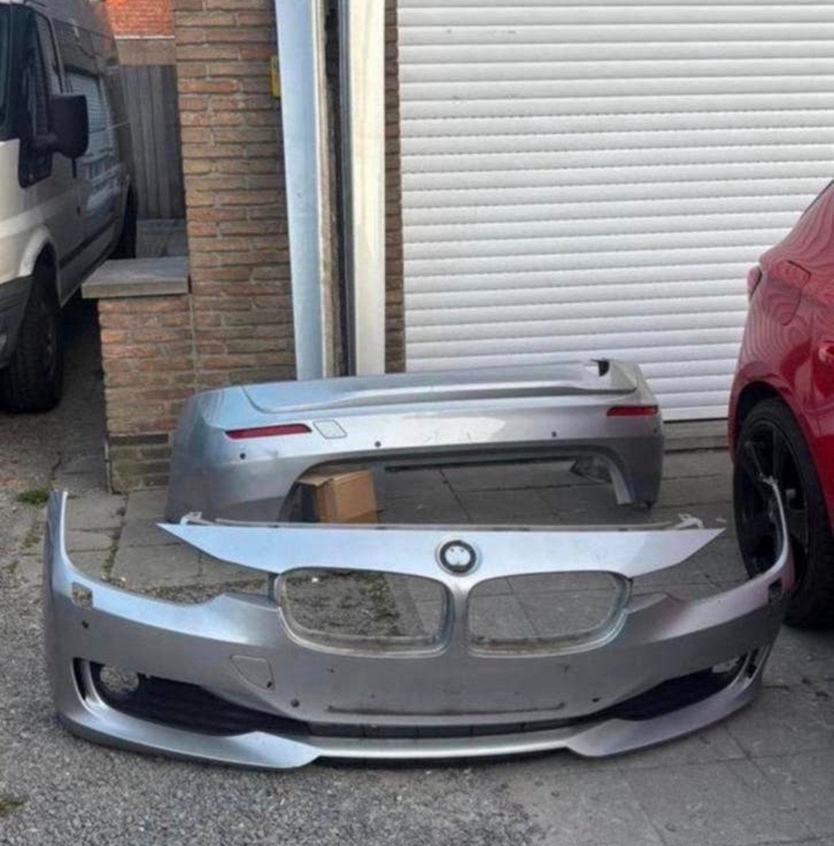 BMW F31 bumper V/A incl Zijskirts, Ophalen, Voor, BMW, Bumper