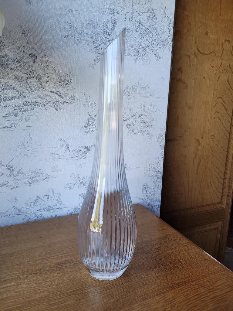 Vase en cristal, Enlèvement ou Envoi, Utilisé, Autres couleurs, Verre