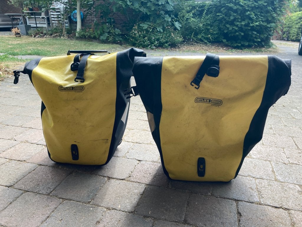 1 of 2 gele fietstassen Ortlieb, Ophalen, Gebruikt, Ortlieb
