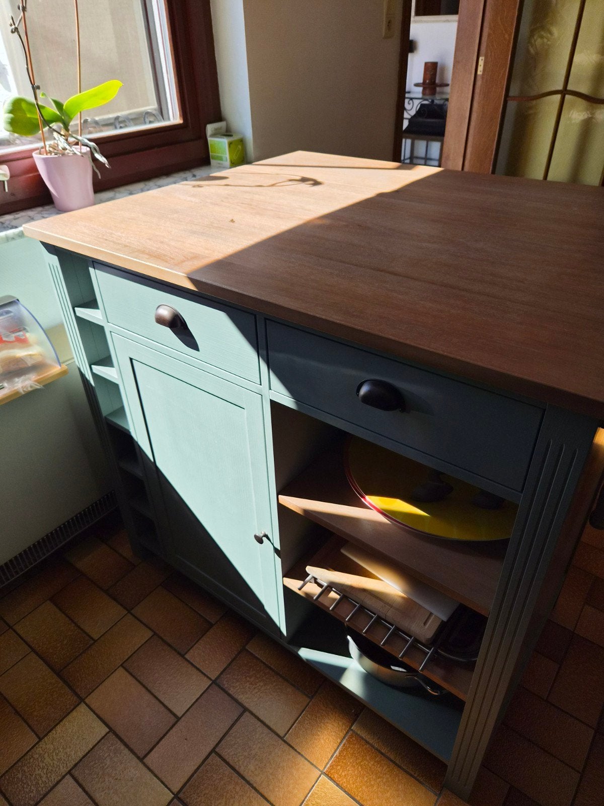 îlot central et ses tabourets, Maison & Meubles, Comme neuf, Enlèvement, 75 cm ou plus, 100 à 150 cm