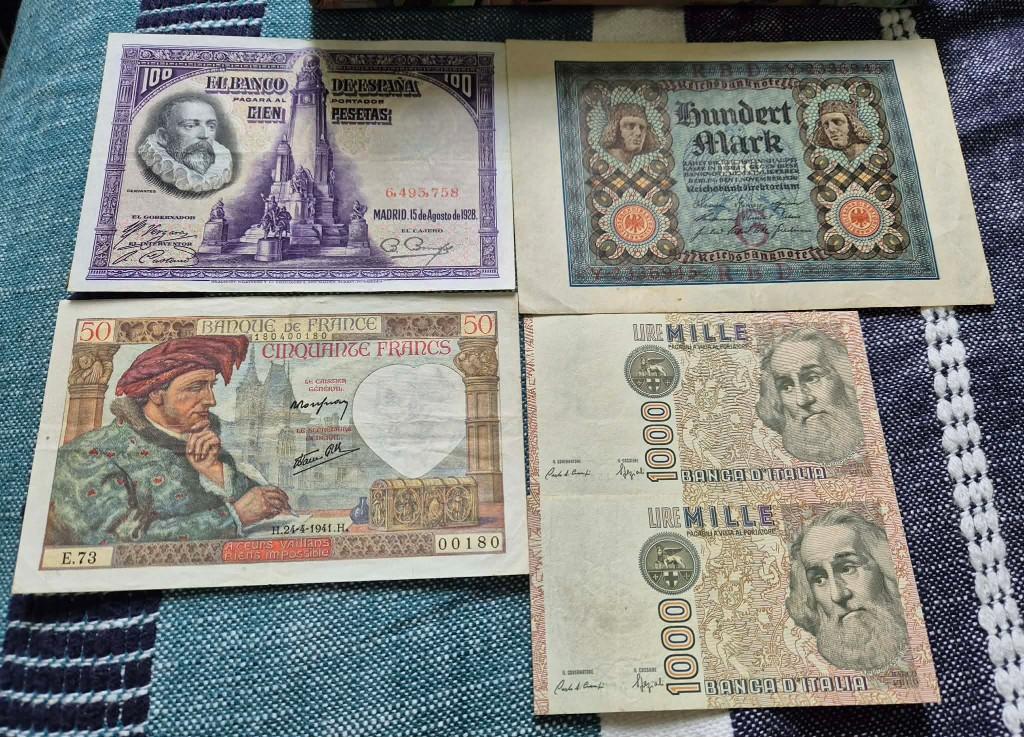 Verzameling 5 bankbiljetten, Postzegels en Munten, Ophalen of Verzenden, Overige landen, Los biljet