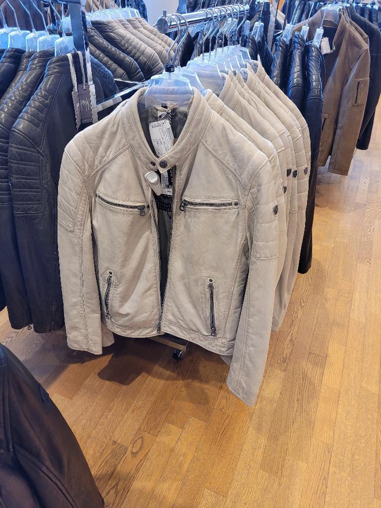 Leather jacket - lederen jas merk Gypsy, Gypsy, Beige, Zo goed als nieuw, Verzenden