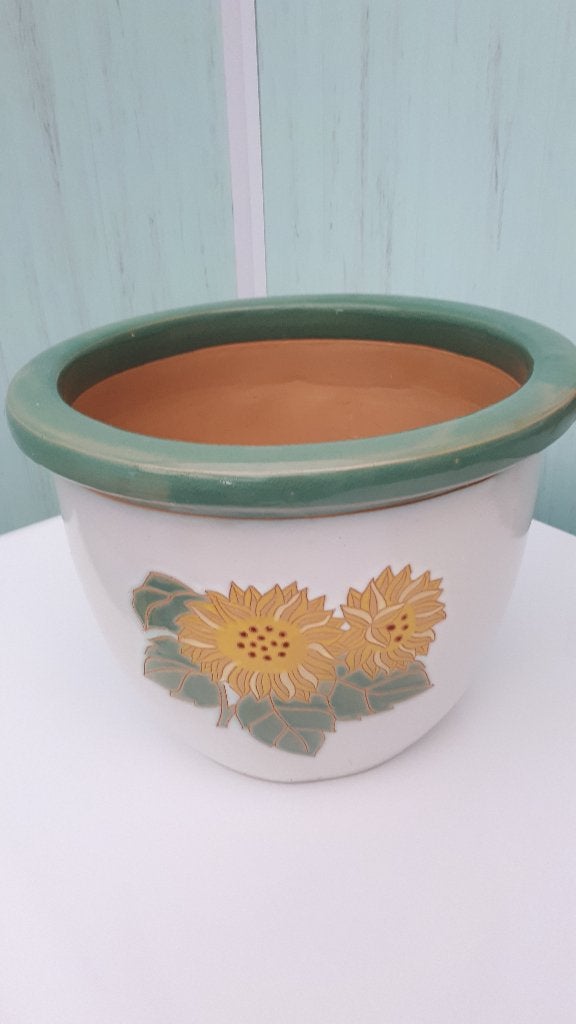 très beau cache-pot en pierre neuf hauteur environ 27 cm, Jardin & Terrasse, Pots de fleurs, Enlèvement