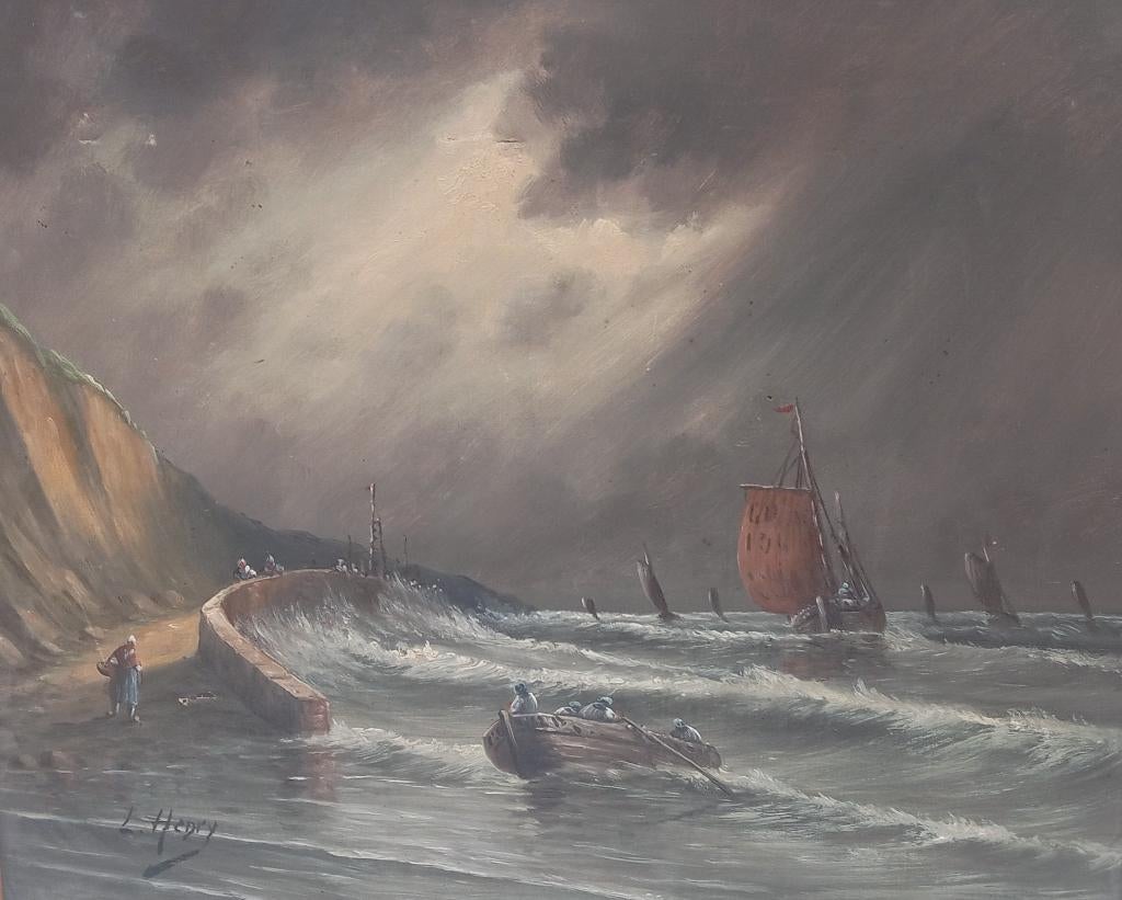 HENRY LUCIEN marine schilderij (1920-1988), Antiek en Kunst, Ophalen of Verzenden