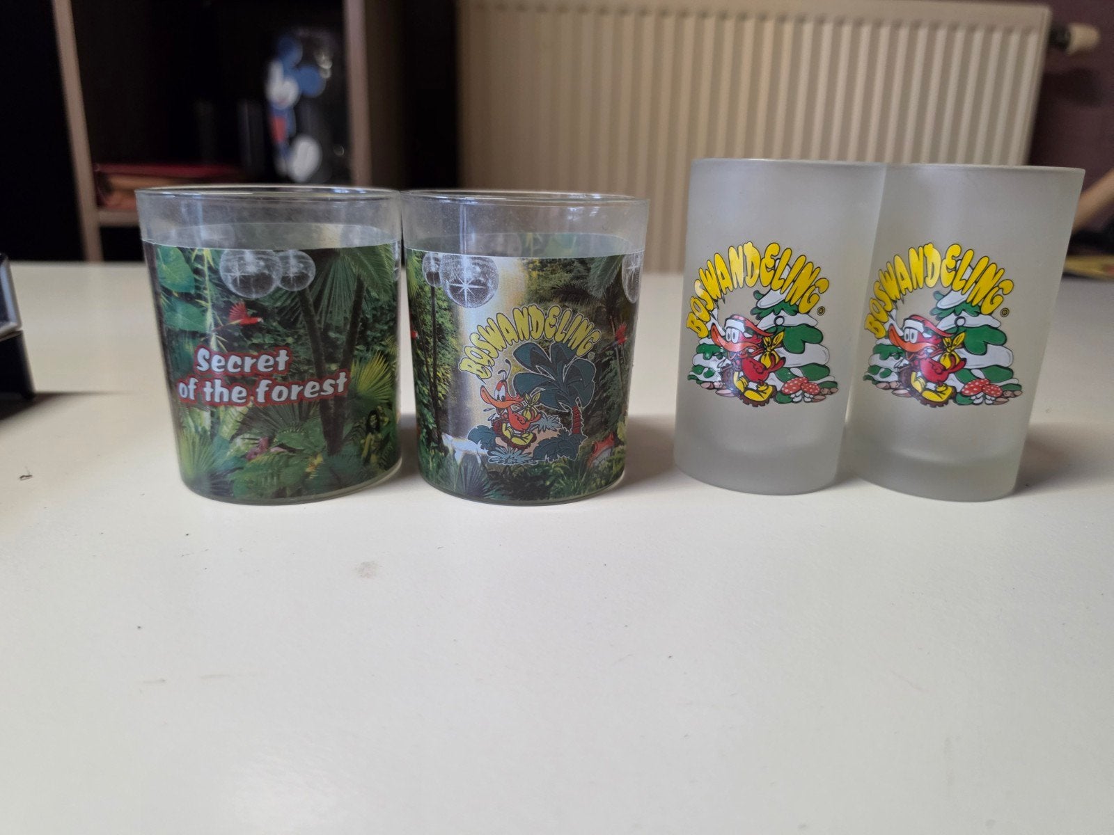4 boswandeling glazen, Verzamelen, Ophalen of Verzenden