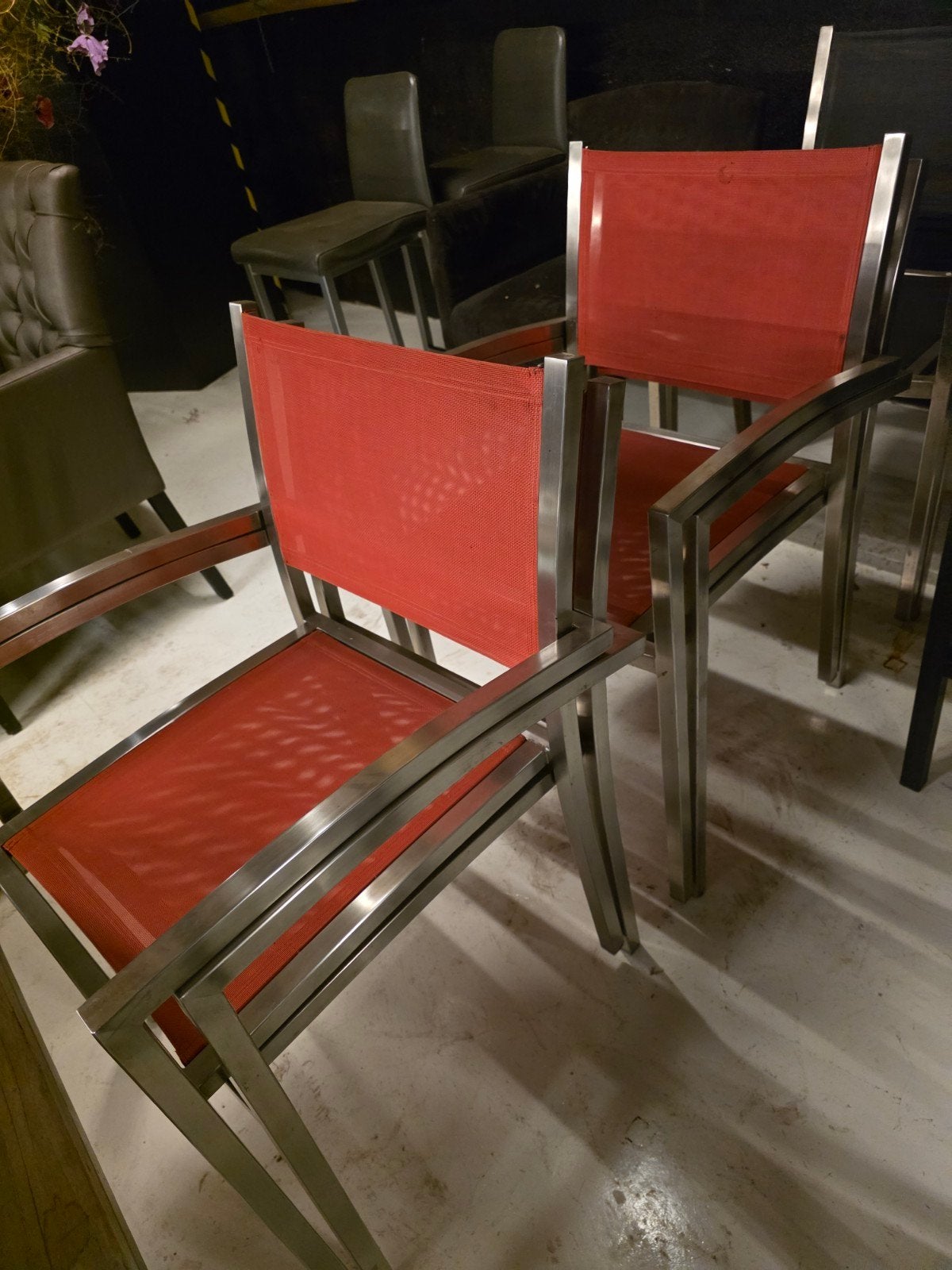 Rvs batylene stapelstoelen, Tuin en Terras, Ophalen, Rvs