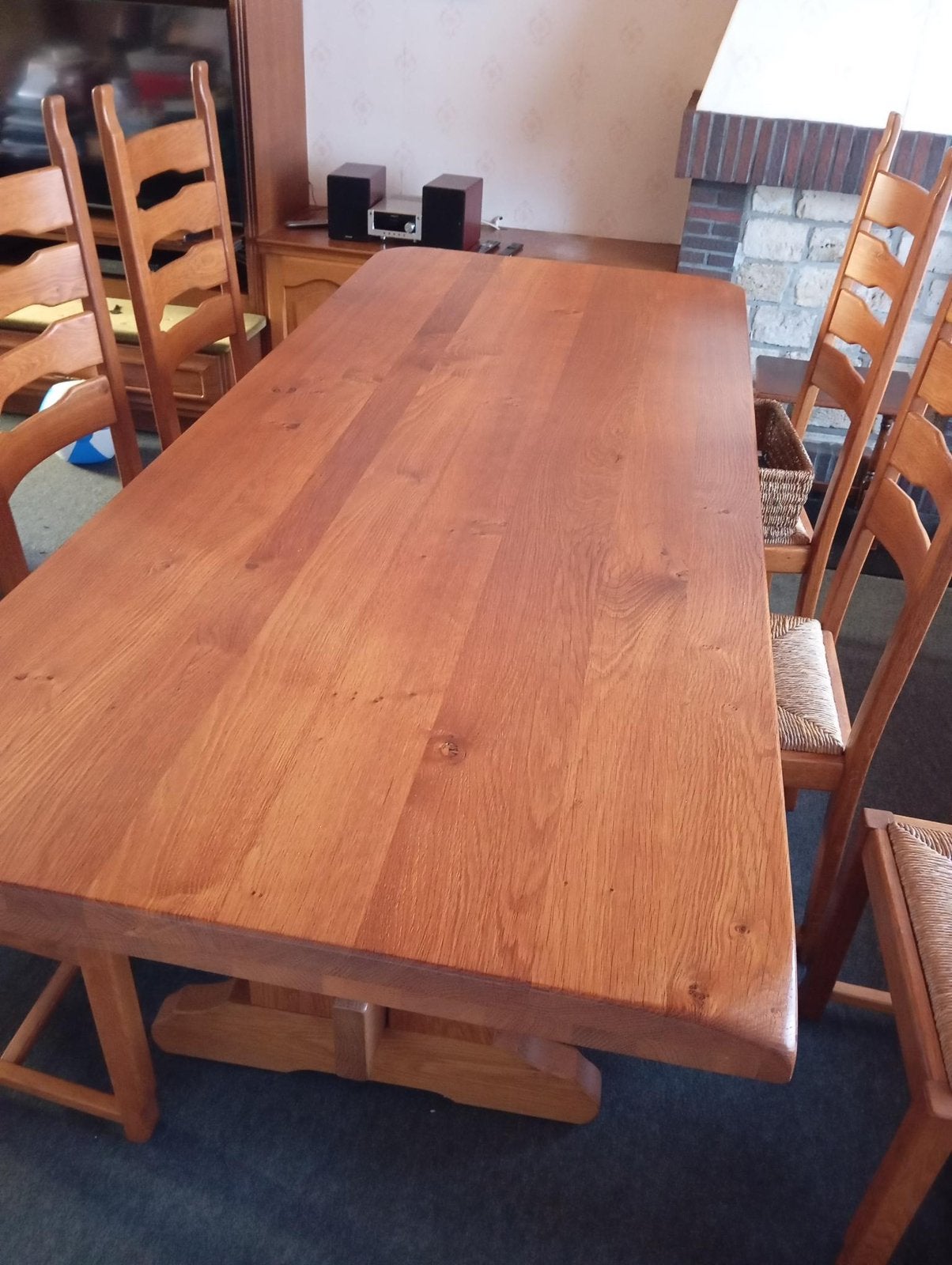 Eiken tafel met 6 stoelen, Ophalen, Zo goed als nieuw
