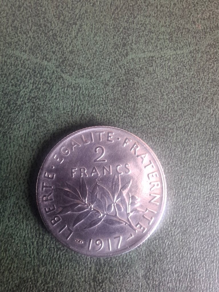 Zilveren 2 Franse francs 1917 ( mooie staat), Ophalen, Zilver, Overige waardes, Frankrijk