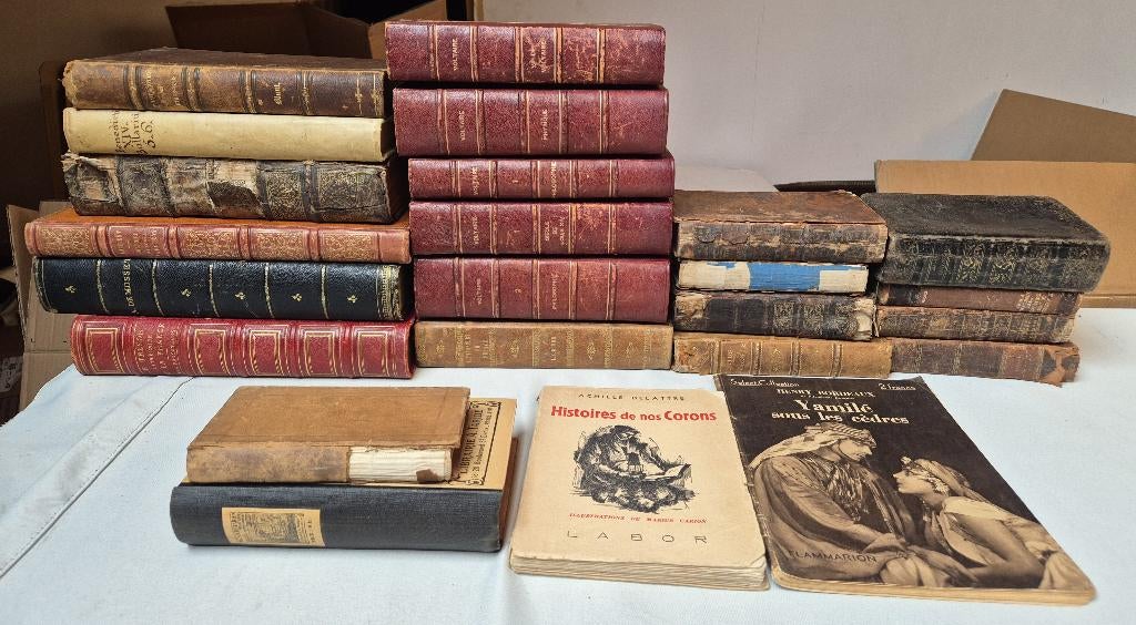Lot de 200 livres anciens XVIIè - XVIIIè - XIXè - XXè s, Enlèvement