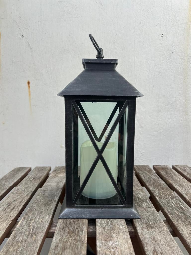 Lanterne de jardin à piles, Jardin & Terrasse, Comme neuf, Alimentation secteur, LED, Autres matériaux