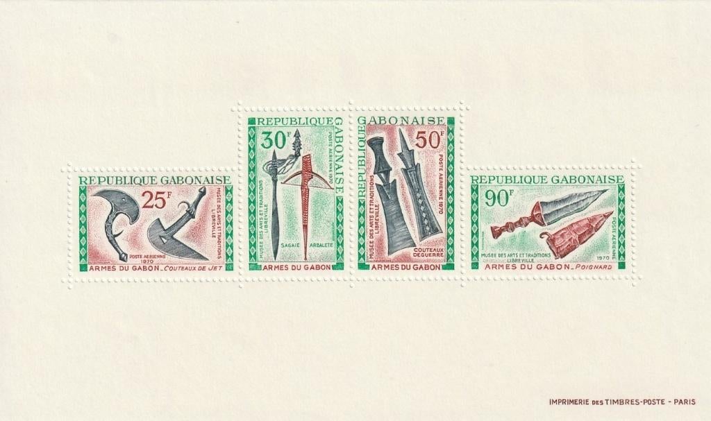 Republiek GABON  2 velletjes 1970, Ophalen of Verzenden, Postfris