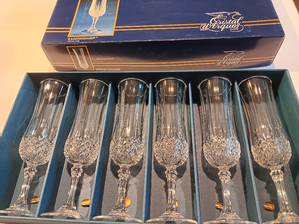 Cristal d'Arques champagneglazen, Ophalen