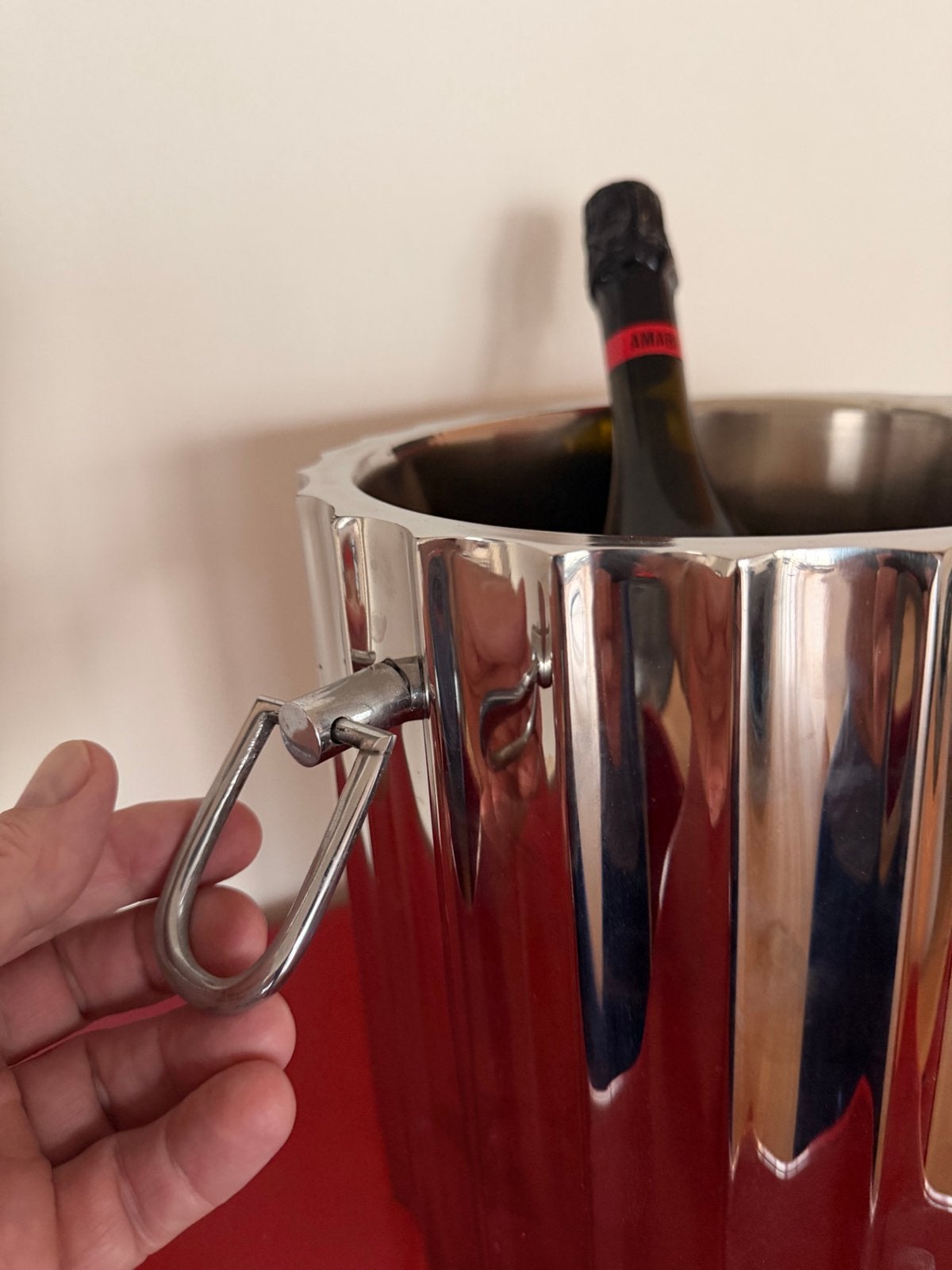 Chromen Champagne ijsemmer, Ophalen, Zo goed als nieuw