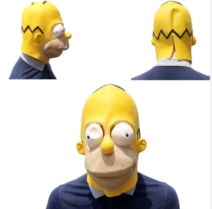 The Simpsons full face latex masker Homer Simpson, Verzenden, Nieuw