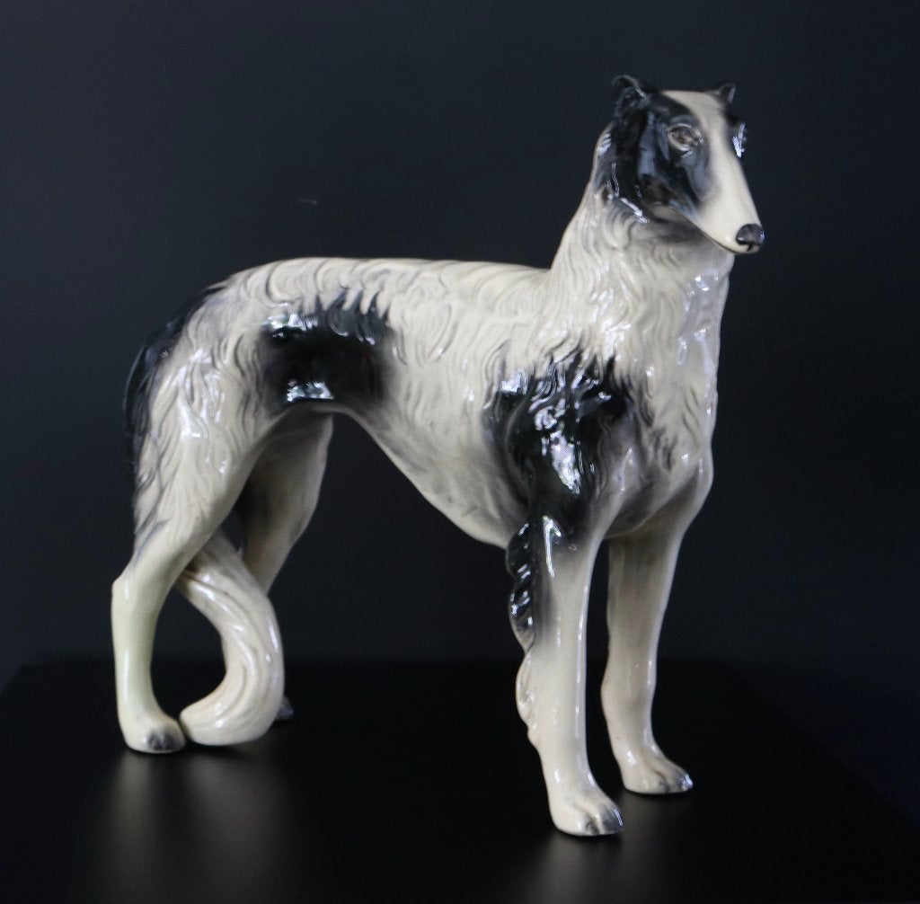 Vintage beeld Borzoi Russische wolfshond Made In Holland, Ophalen of Verzenden, Zo goed als nieuw, Dier