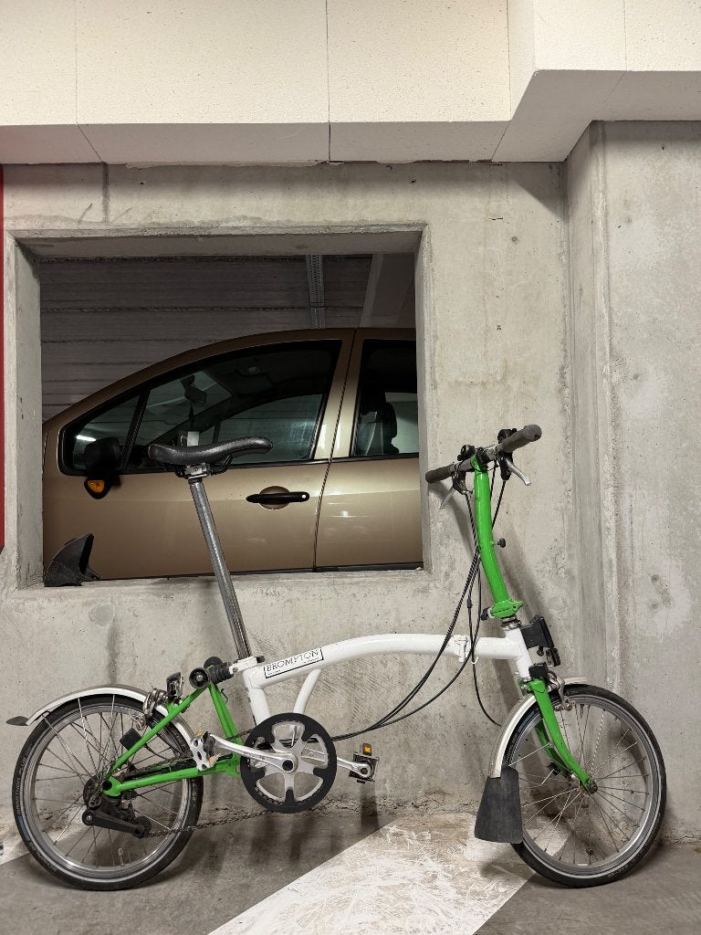 Brompton S6L 6-speed tas witgroen, Ophalen, Gebruikt, Brompton, 14 tot 16 inch