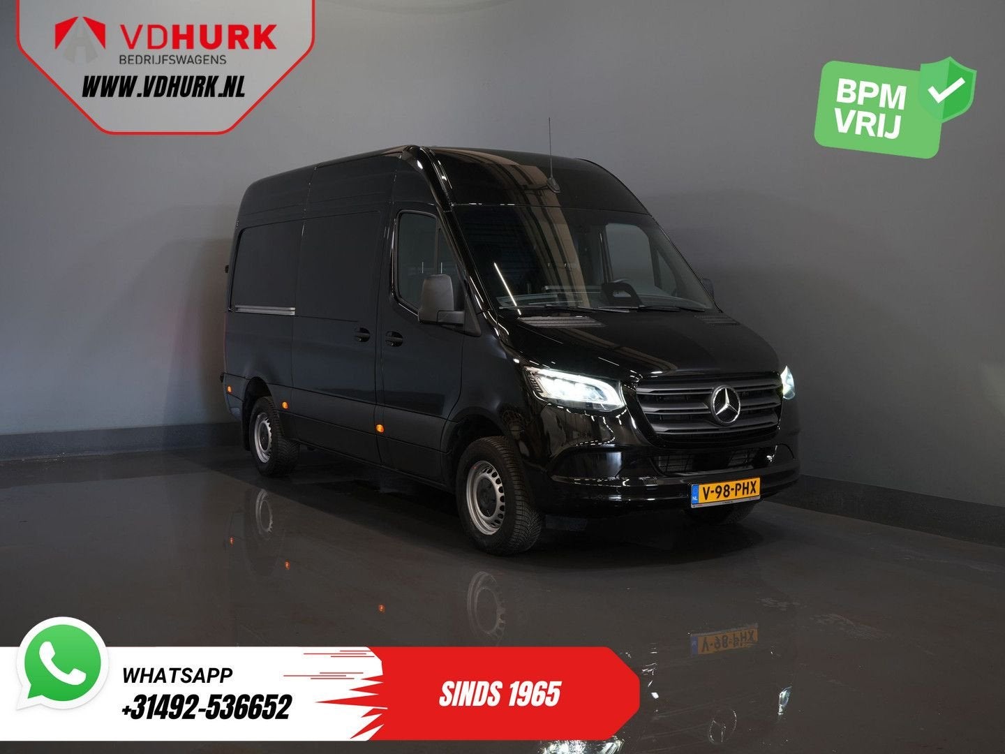 Mercedes-Benz Sprinter 317 CDI Aut. L2H2 VanStep/ 3.5t Trekv, Auto's, Automaat, Zwart, Mercedes-Benz, Bedrijf