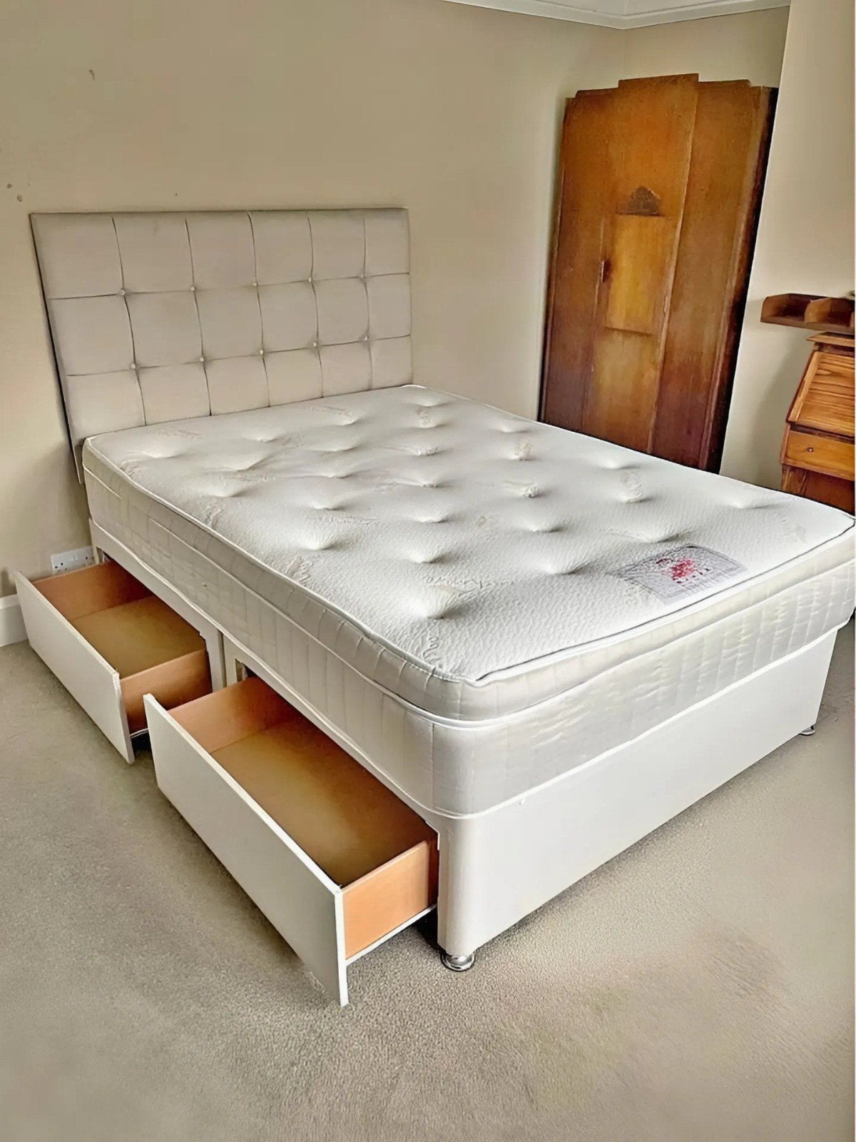 Tweepersoonsbed met matras  90200,140200,160200,180x200cm, Ophalen of Verzenden, Nieuw, 200 cm, 140 cm