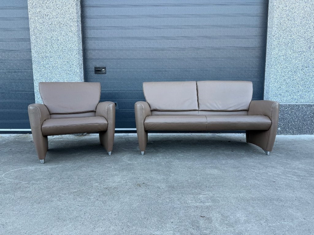 JORI Angel 2-zit + 1-zit in leder, 75 à 100 cm, Vitra Artifort Cassina Fritz Hansen Eames Gispen Pastoe Hay, Enlèvement ou Envoi