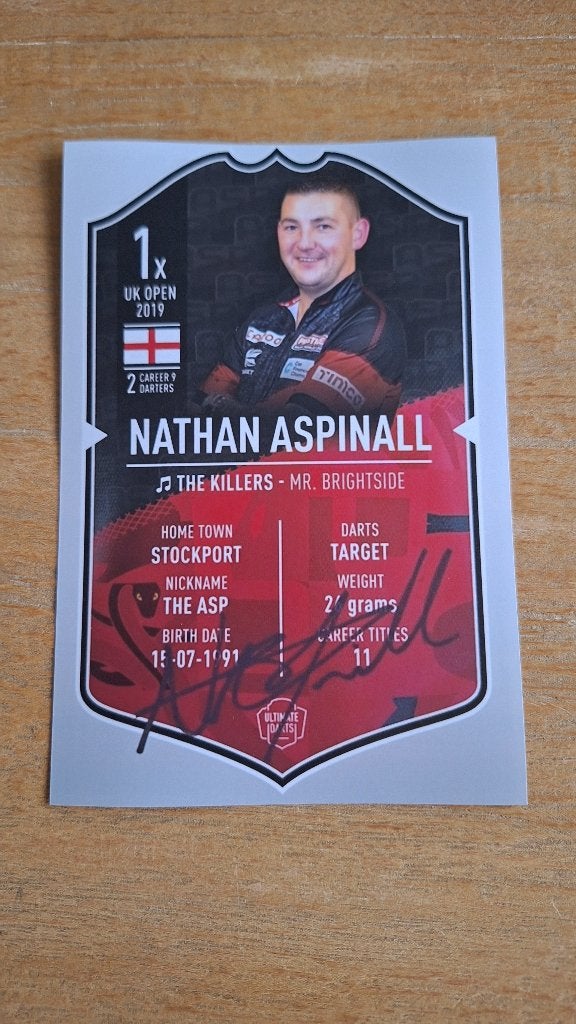 Foto met handtekening (print); Nathan Aspinall # Darts, Ophalen of Verzenden, Nieuw, Overige typen