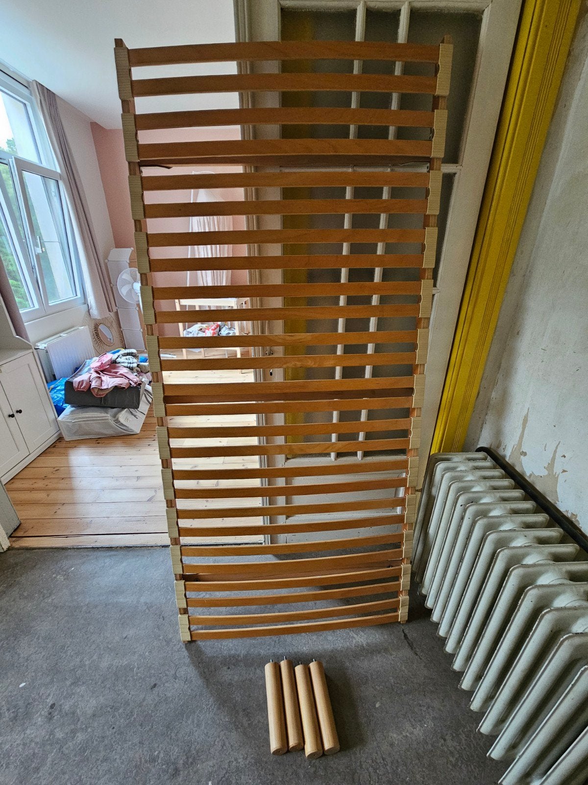 lattenbodem met poten, Ophalen