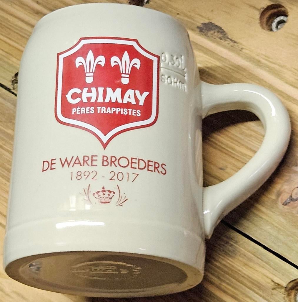 Chope à bière Chimay De Ware Broeders Herfelingen
ce, Collections, Marques de bière, Chope(s), Enlèvement ou Envoi