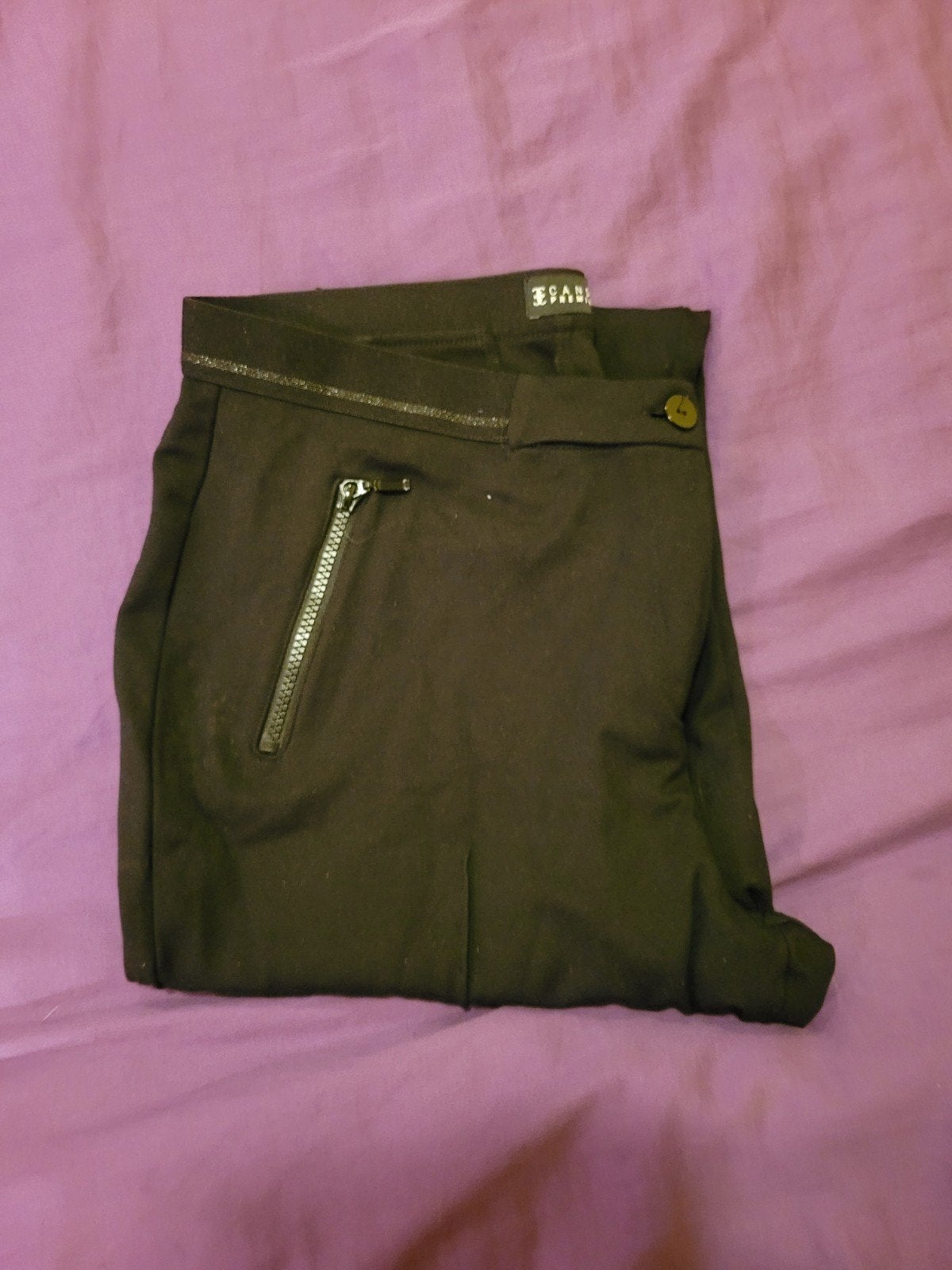 Zwarte premium stretch pantalon Canda (C&A) met ritsjes 44, Kleding | Dames, Zwart, Ophalen of Verzenden, Canda premium, Maat 34 (XS) of kleiner