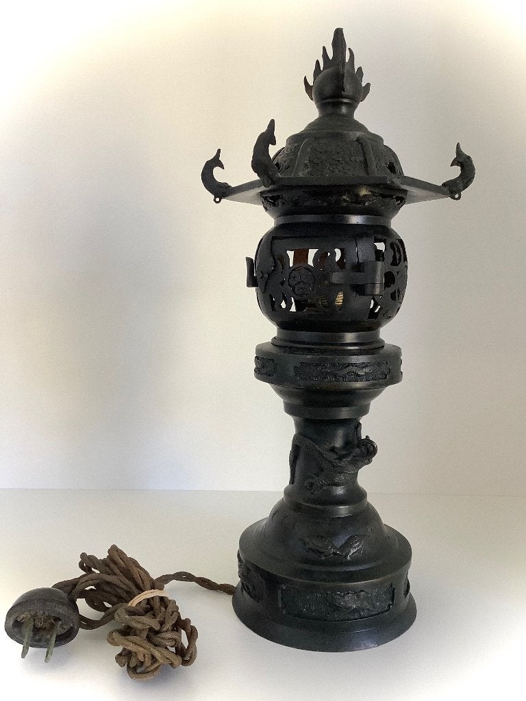 JAPANSE BRONZEN TEMPELLANTAARN MEIJI-PERIODE ., Antiek en Kunst, Ophalen, Brons