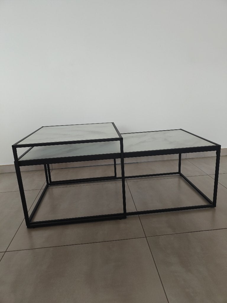 Tweedelige salontafel, Huis en Inrichting, Tafels | Salontafels, Ophalen, 100 tot 150 cm, 50 tot 100 cm, Zo goed als nieuw