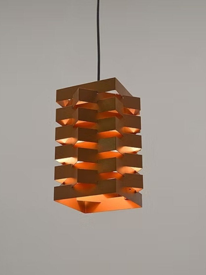 mid-century Hanglamp 'Oktav', Antiquités & Art, Enlèvement ou Envoi, Brun, Lampe, 23 cm