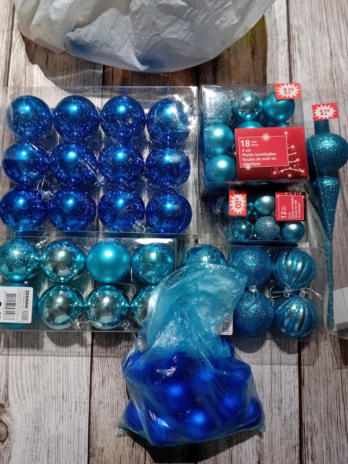 assortiment blauwe kerstballen, Diversen, Ophalen