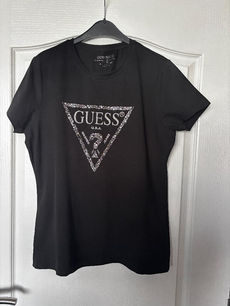 Guess zwarte t-shirt met korte mouw 1 x gedr Maat: xxl, Kleding | Dames, T-shirts, Guess, Zwart, Maat 46/48 (XL) of groter, Ophalen of Verzenden
