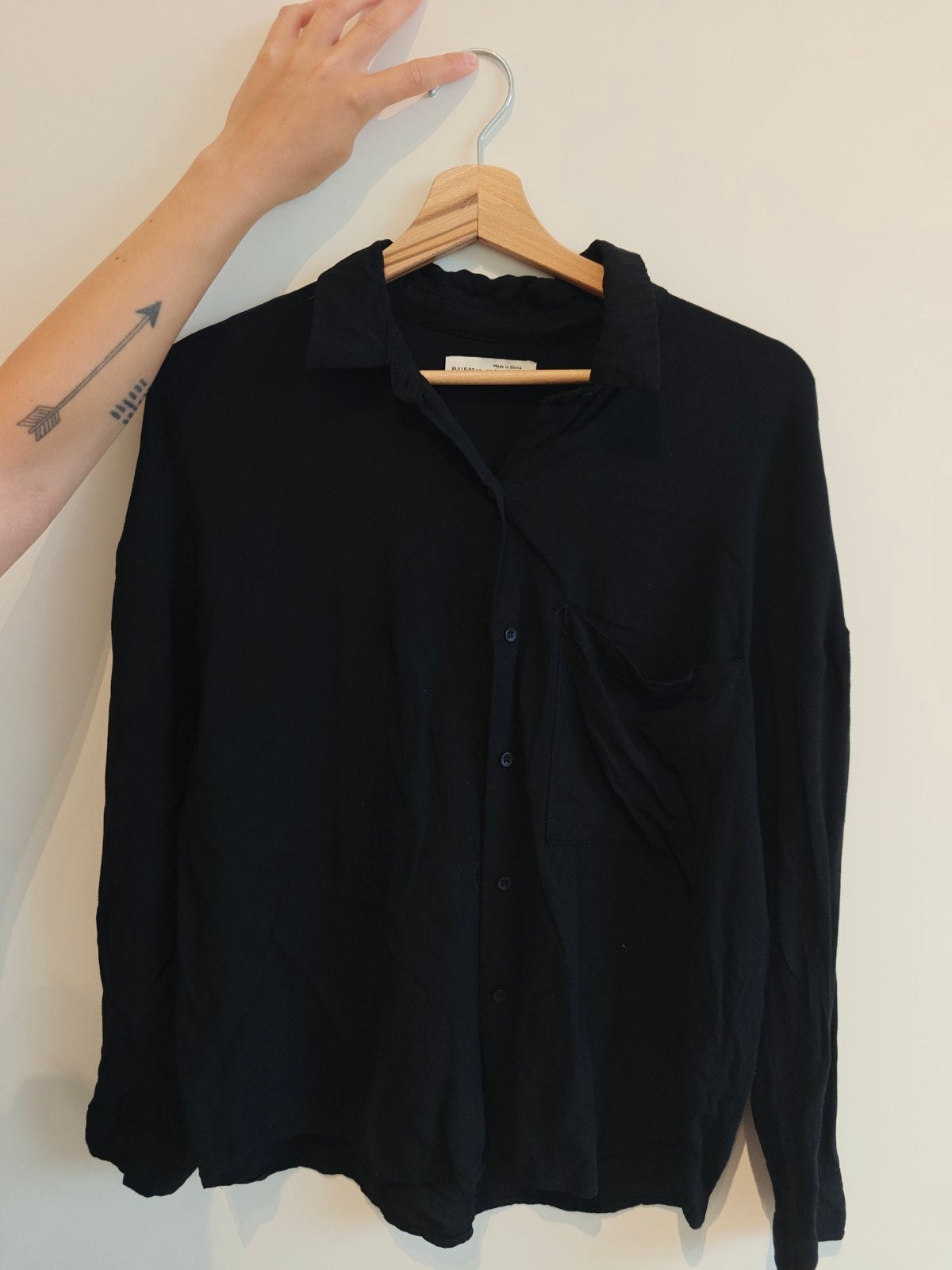 Dames hemd, Taille 36 (S), Enlèvement, Noir, Pull & Bear