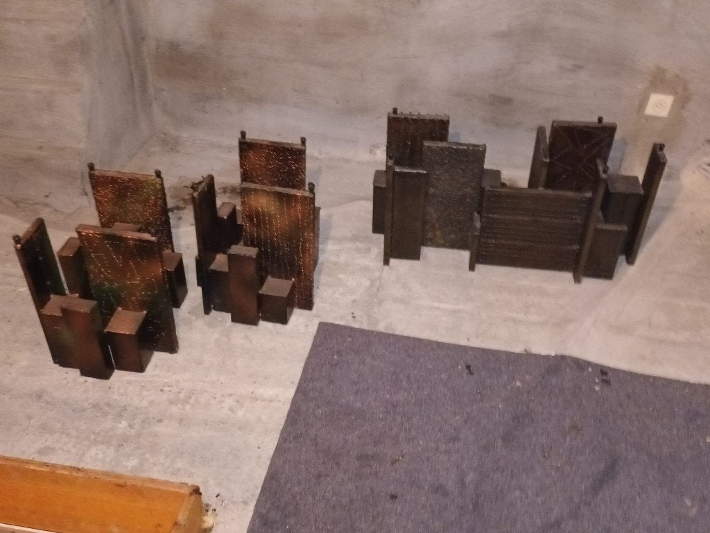 Modernistische salon stalen tafelpoot getekend, Maison & Meubles, Pièces pour table, Enlèvement, Comme neuf, Métal, Pied de table