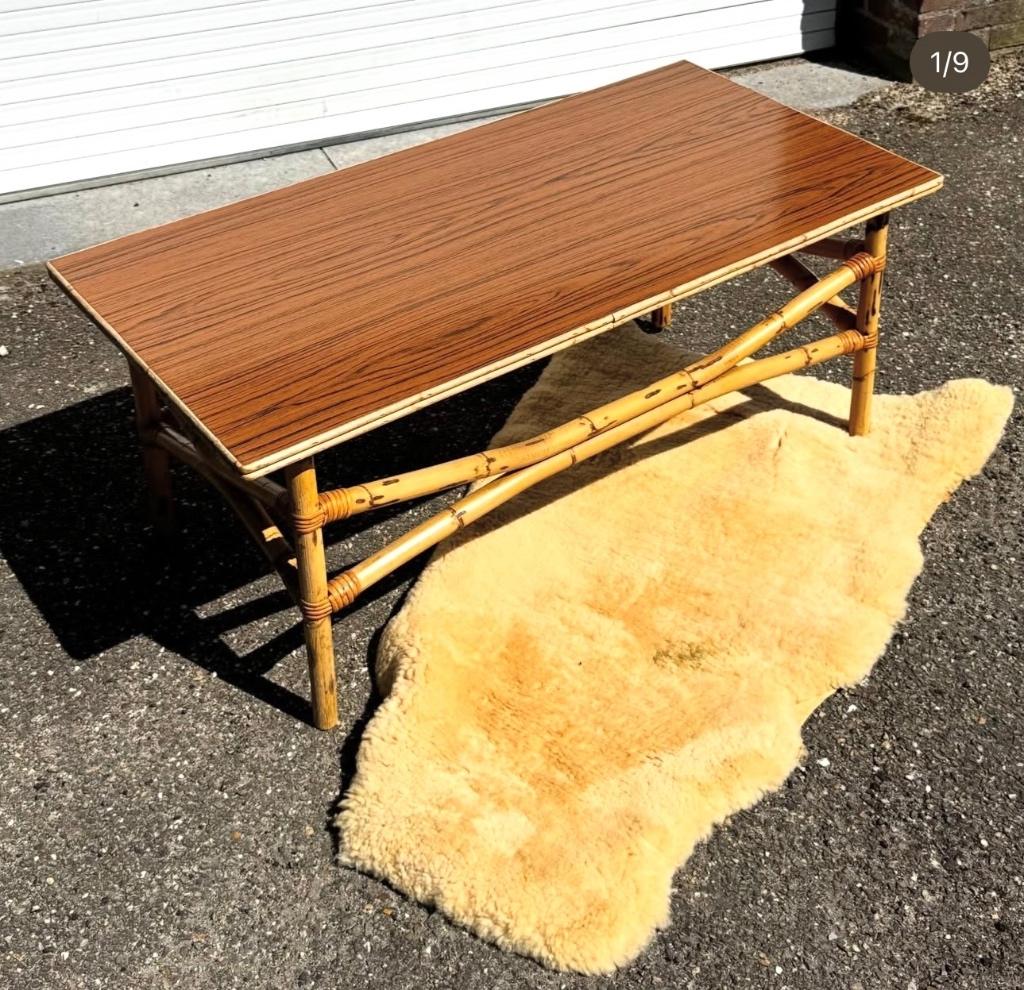 Bamboe salontafel, Huis en Inrichting, Ophalen, Rechthoekig