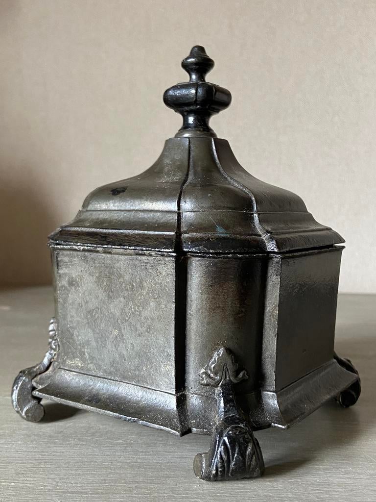 Antieke tabakspot tin oud curiosa decoratie interieur, Ophalen of Verzenden