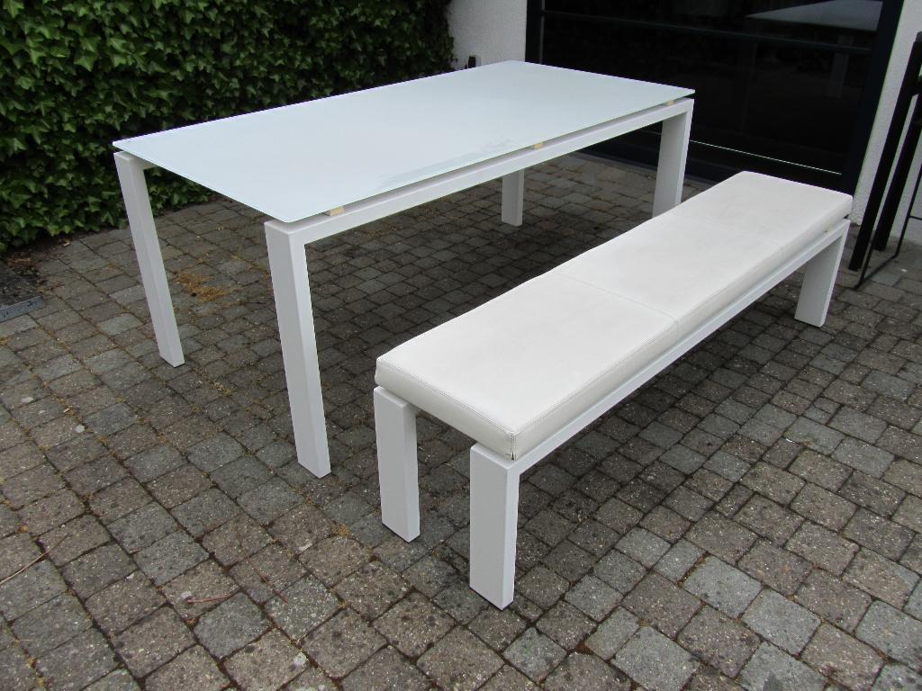 Joli tuintafel/binnentafel met Matilux glas - wit 180x90, Enlèvement, Comme neuf, Aluminium