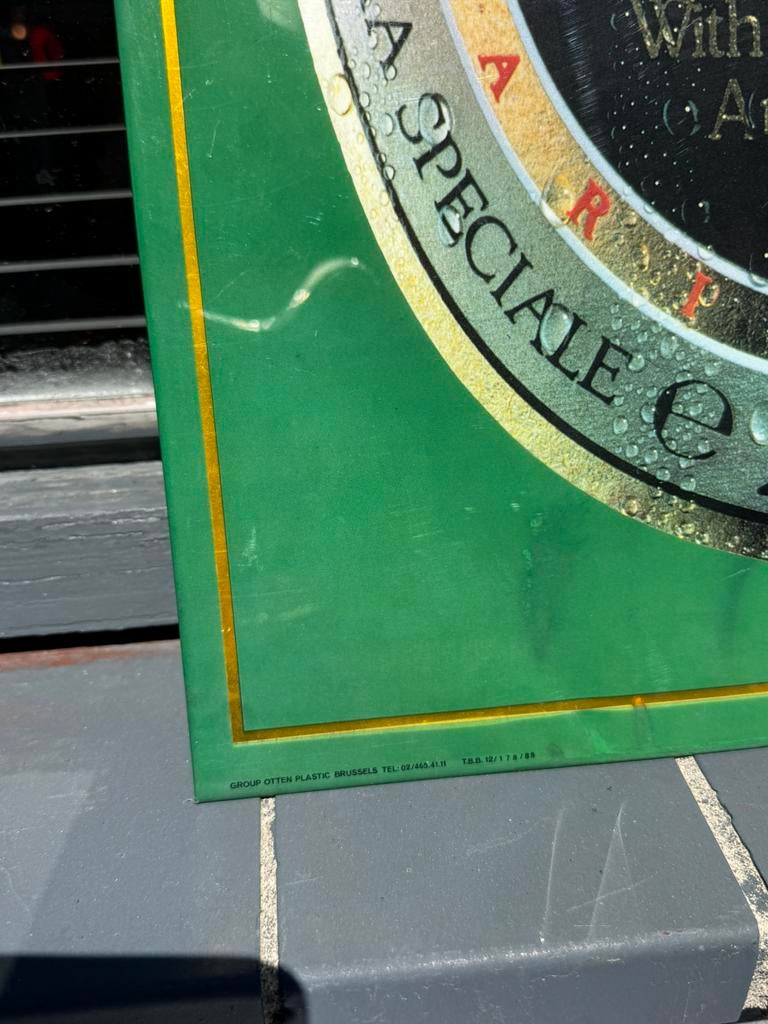 Ancien panneau publicitaire Loburg Bier 1988, Enlèvement ou Envoi, Utilisé, Panneau publicitaire