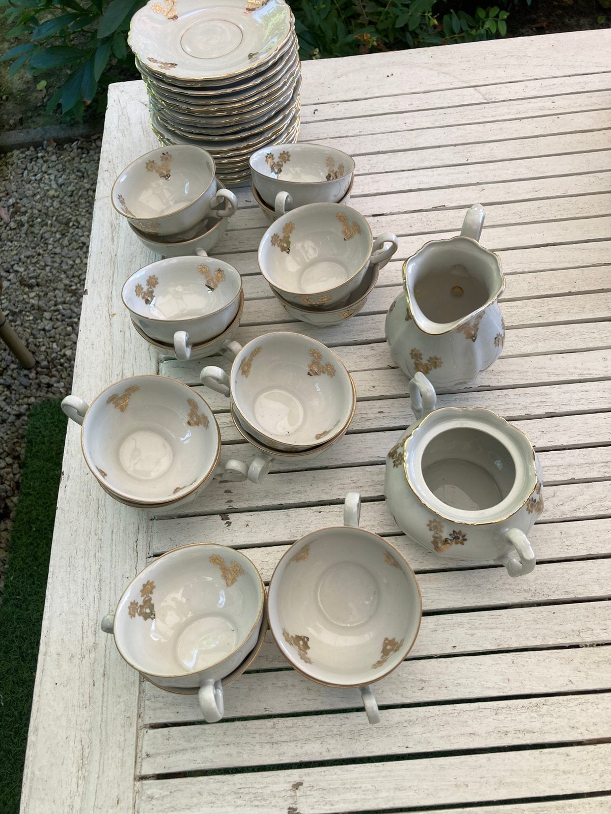 16 delig vintage koffieset met melkkan en suikerpot, Antiek en Kunst, Antiek | Servies compleet, Ophalen