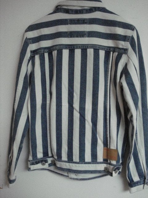 Pull & Bear M Medium jeansjas spijkerjas blauw wit, Nieuw, Pull&Bear, Verzenden, Maat 48/50 (M)
