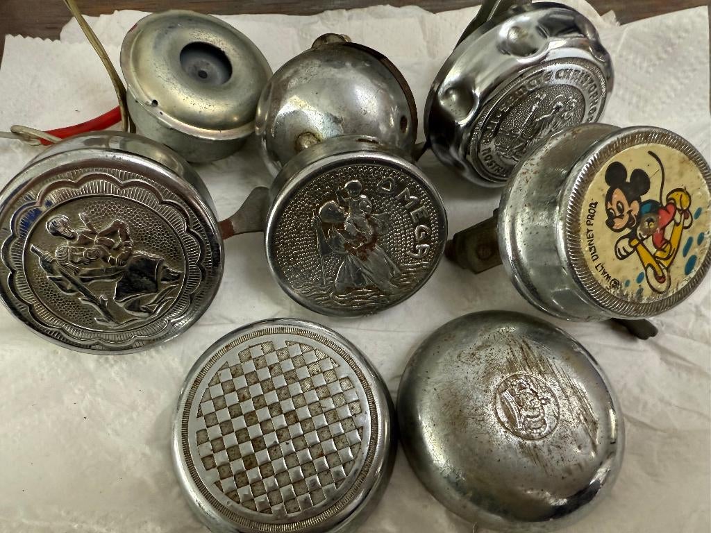 Vintage fietsbellen (set), Fietsen en Brommers, Fietsaccessoires | Overige Fietsaccessoires, Verzenden