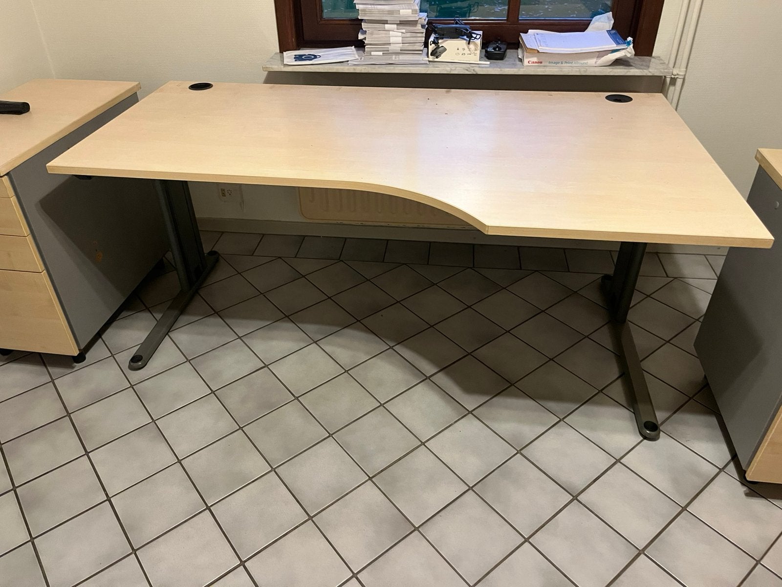 Grote bureau , met 2 lade kasten, Huis en Inrichting, Ophalen, Gebruikt, 90 cm, 180 cm