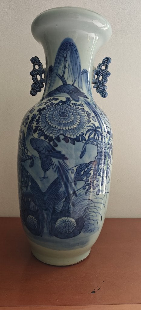 Mooie decoratieve porseleinen vaas in blauwwitte stijl, Ophalen