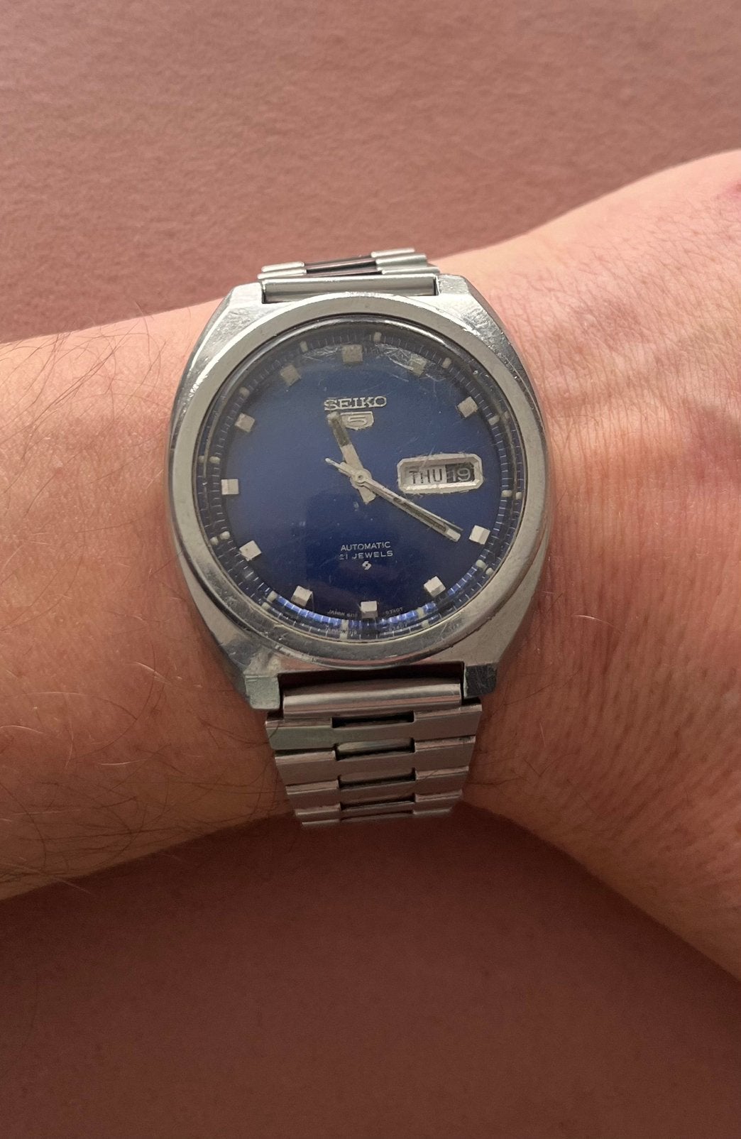 Seiko Super 5 Jumbo Vintage année 70’, Montre-bracelet, Seiko, Enlèvement ou Envoi, Acier