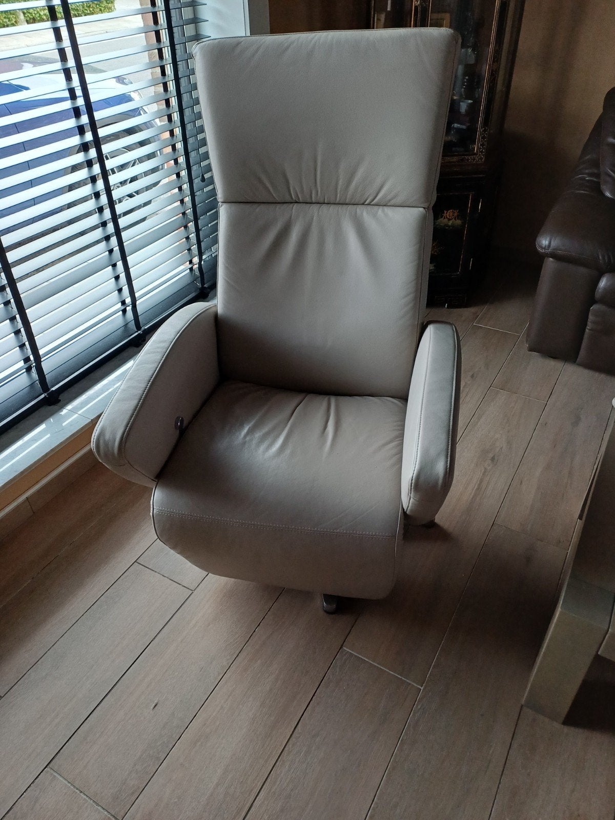 zetel, Huis en Inrichting, Fauteuils, Zo goed als nieuw, Leer, 50 tot 75 cm, Minder dan 75 cm, Ophalen