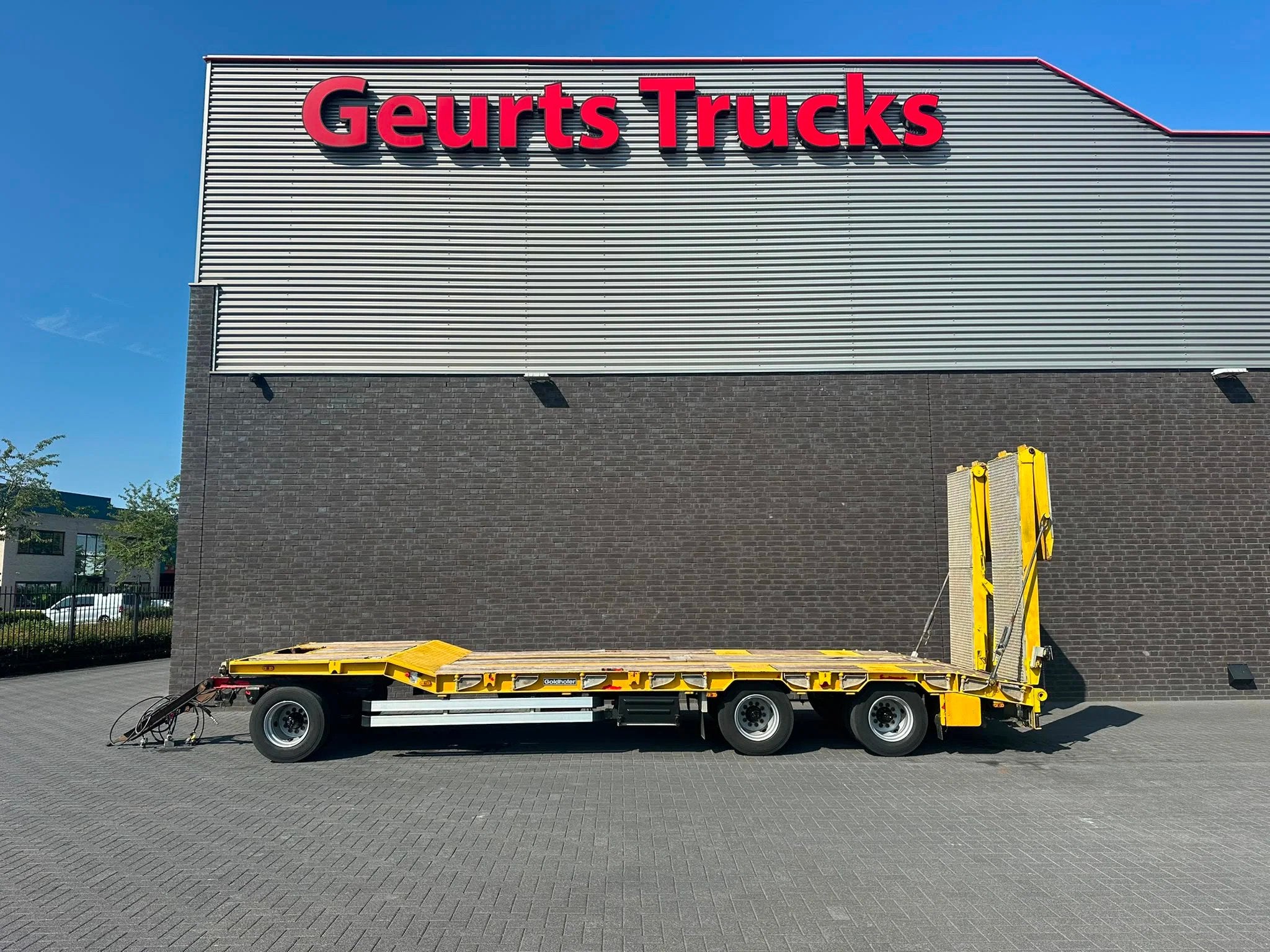 Goldhofer TU 3-24/80 DIEPLADER AANHANGER + RAMPEN (bj 2007), Overige brandstoffen, Geel, Aanhangers en Opleggers, Te koop
