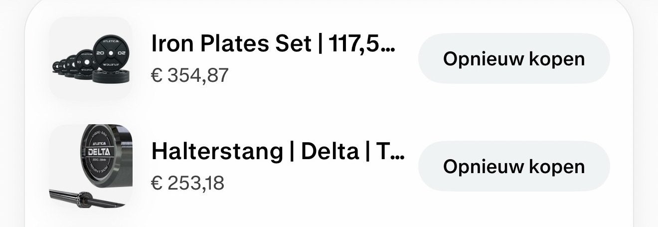 Halterstang delta atletica en 117,5kg gewichten, Tickets & Billets, Réductions & Chèques cadeaux