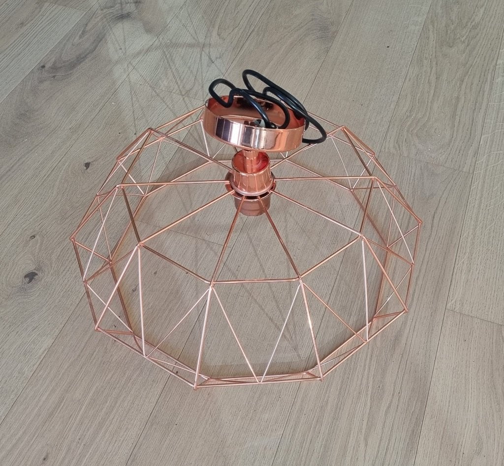 Carlton 2 hanglamp van EGLO, uitvoering in koper, 44,5 cm, Huis en Inrichting, Lampen | Hanglampen, Retro, vintage, Ophalen of Verzenden